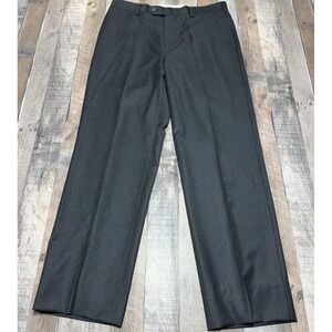 Brooks Brothers 1818 Madison Fit Pants Mens 34x31 Charcoal 100% Wool Flat Front